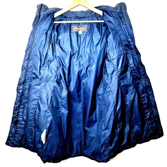 Eddie Bauer Womens Parka Goose Down Puffer Jacket Faux Fur Hood Blue Medium - Picture 11 of 16
